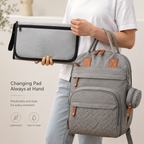 Mira Diaper Bag Backpack with Changing Pad & USB Port