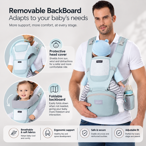 Alba Hip Seat Baby Carrier, 4 Carry Positions
