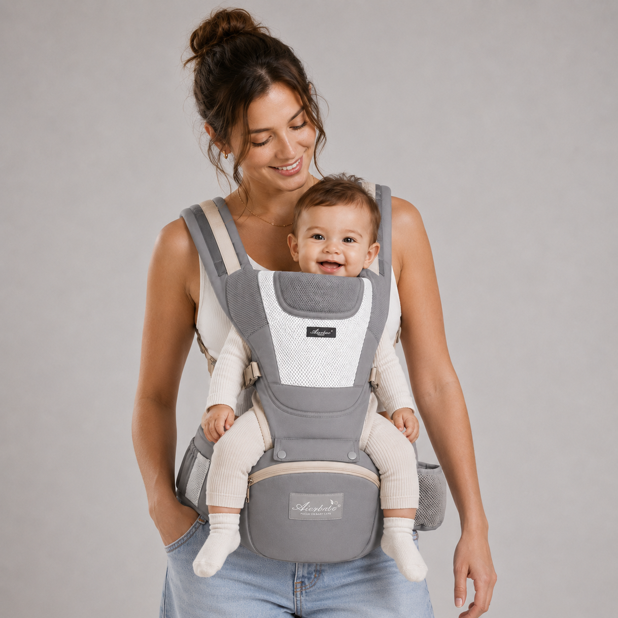 Alba Hip Seat Baby Carrier, 4 Carry Positions