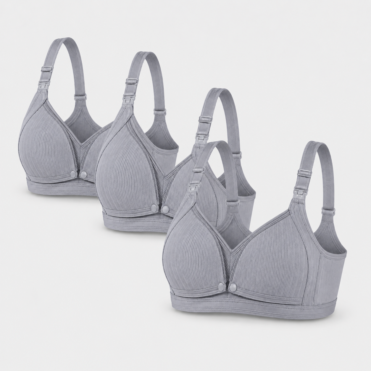 Cotton Nursing Bra Maternity Wireless Support - Set of 3