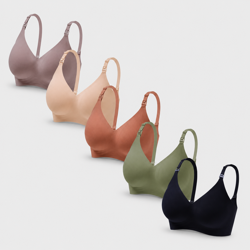 Set of 5 soft nursing bras — NAEVII
