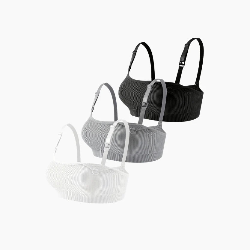 Set of 3 Ribbed Nursing Bras
