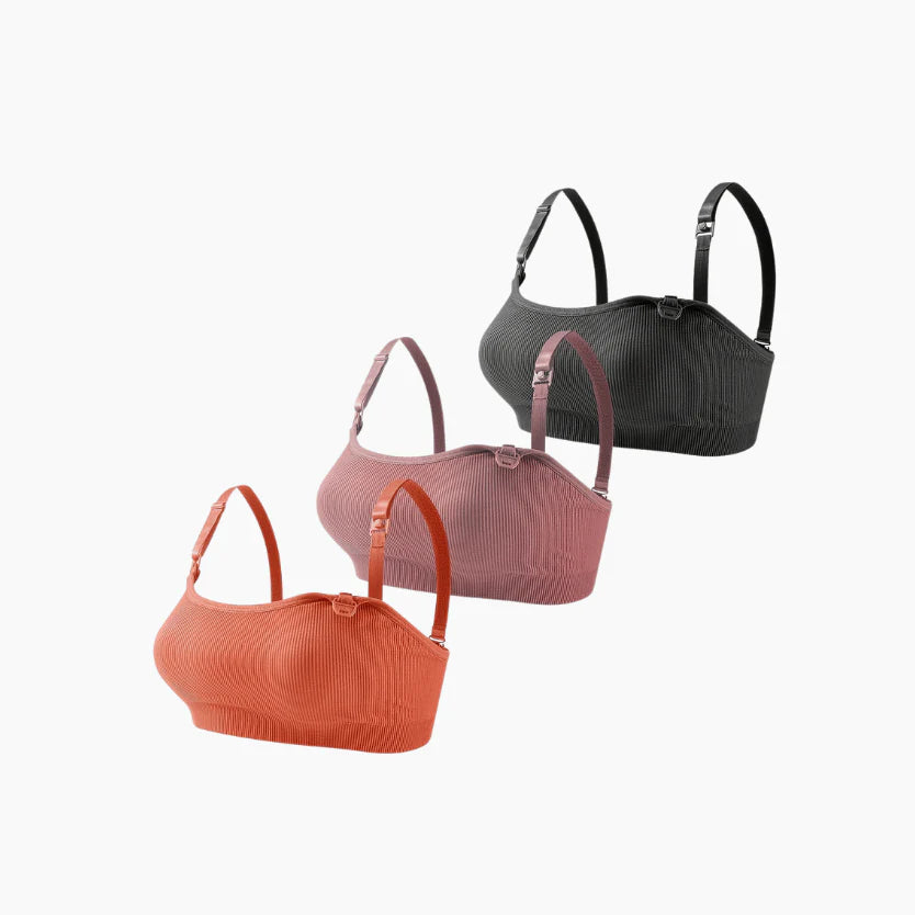 Set of 3 Ribbed Nursing Bras