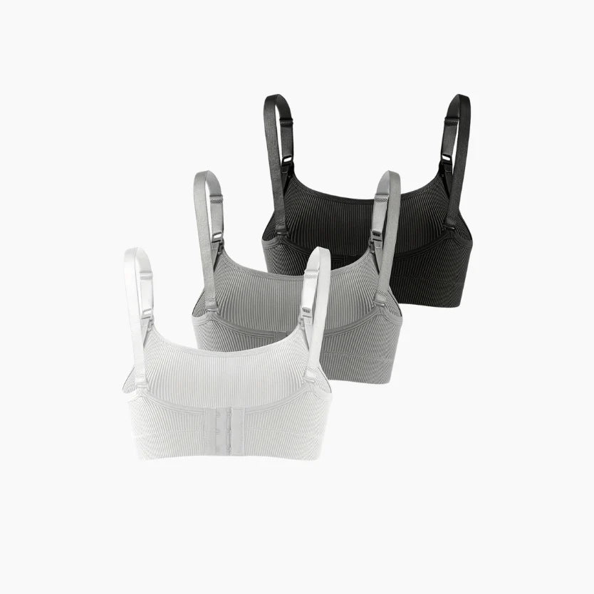 Set of 3 Ribbed Nursing Bras