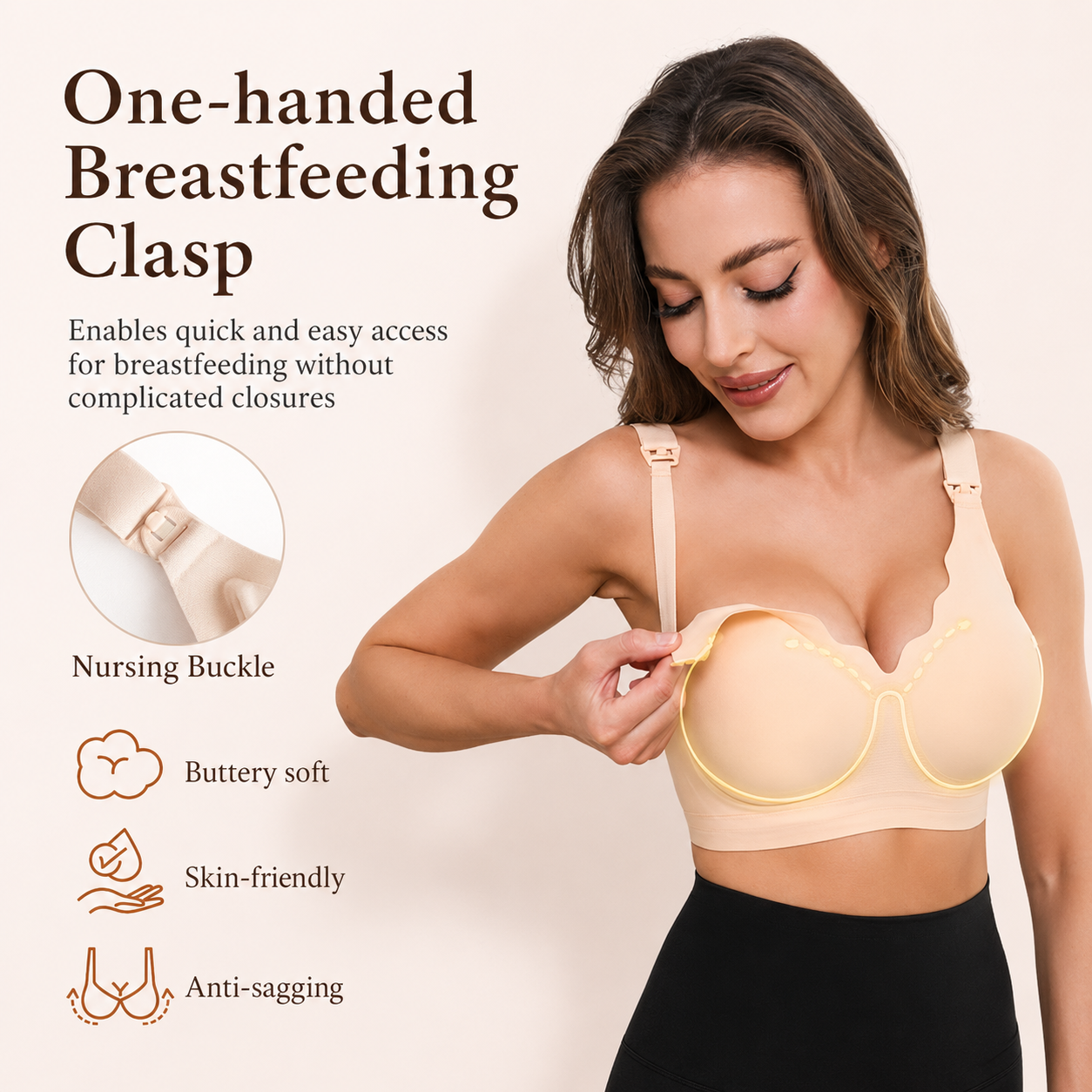 Seamless nursing bra non-slip inner band — NAEVII