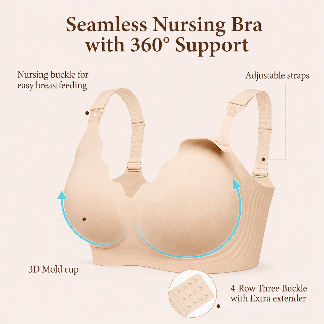 Seamless nursing bra buttery-soft fabric — NAEVII