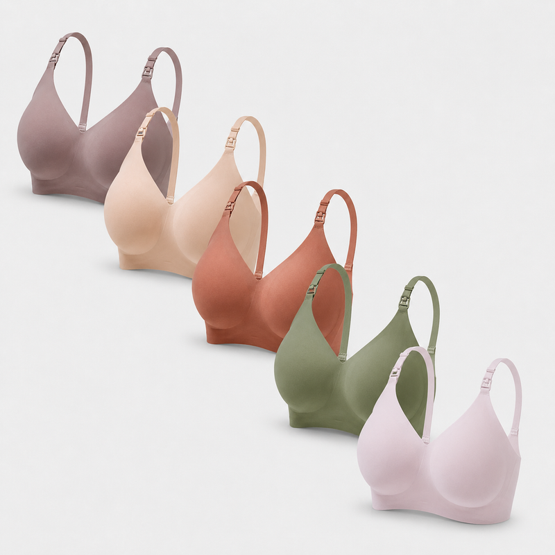 Soft nursing bra set folded stack — NAEVII