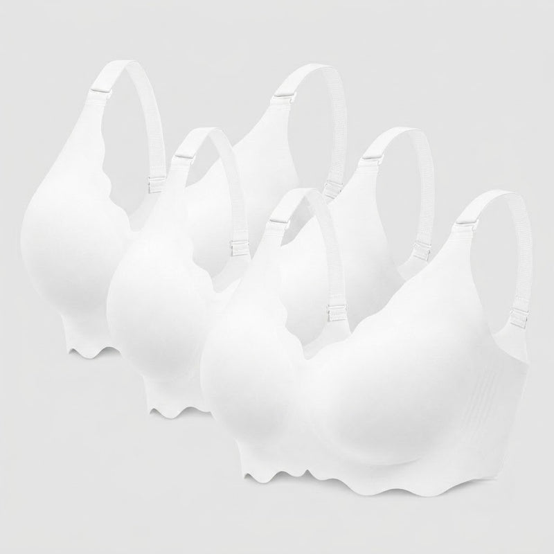 Set of 3 Seamless Nursing Bra - All White