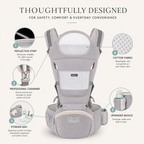 Alba Hip Seat Baby Carrier, 4 Carry Positions