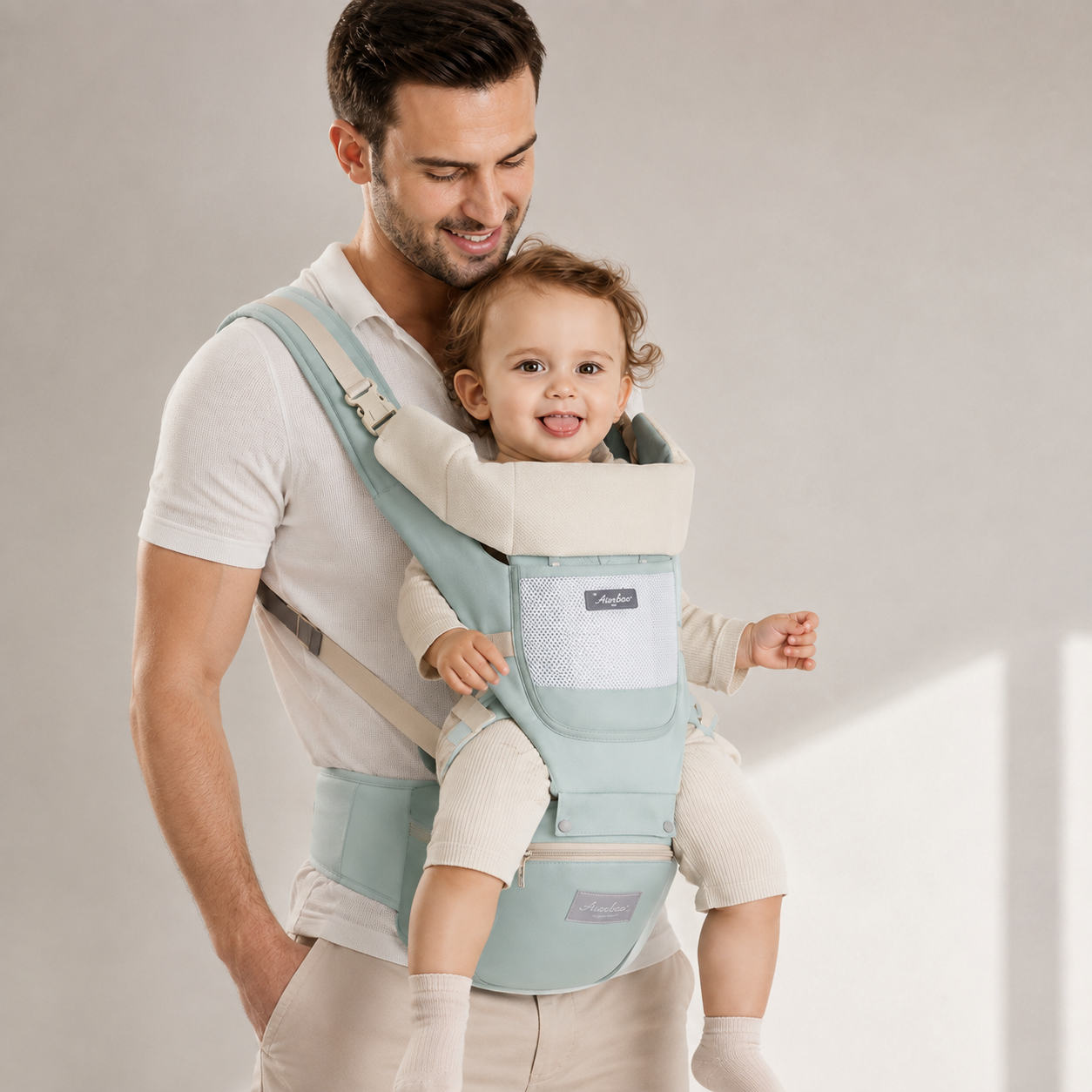 Alba Hip Seat Baby Carrier, 4 Carry Positions