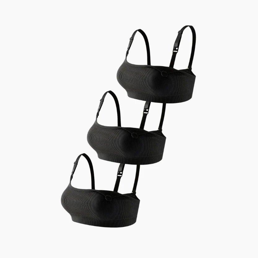 Set of 3 Ribbed Nursing Bras
