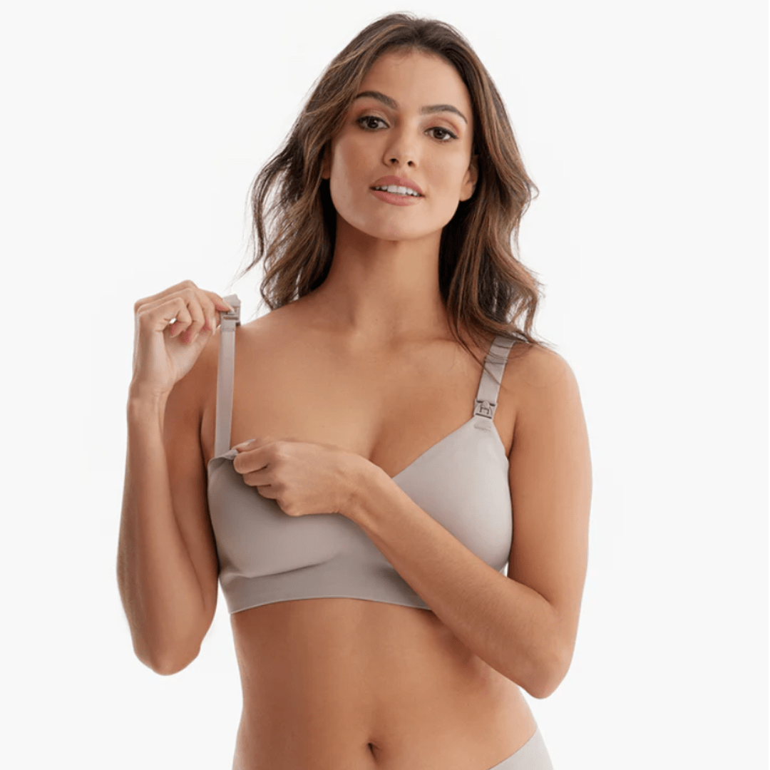Soft nursing bra with one-hand open cup — NAEVII