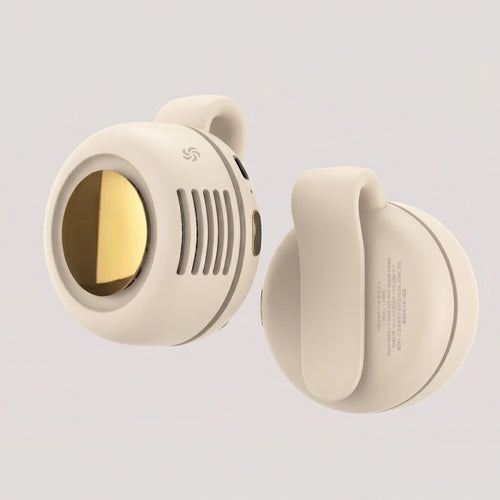 NAEVII Bladeless Pocket Fan in beige, front and back view#Color_Beige
