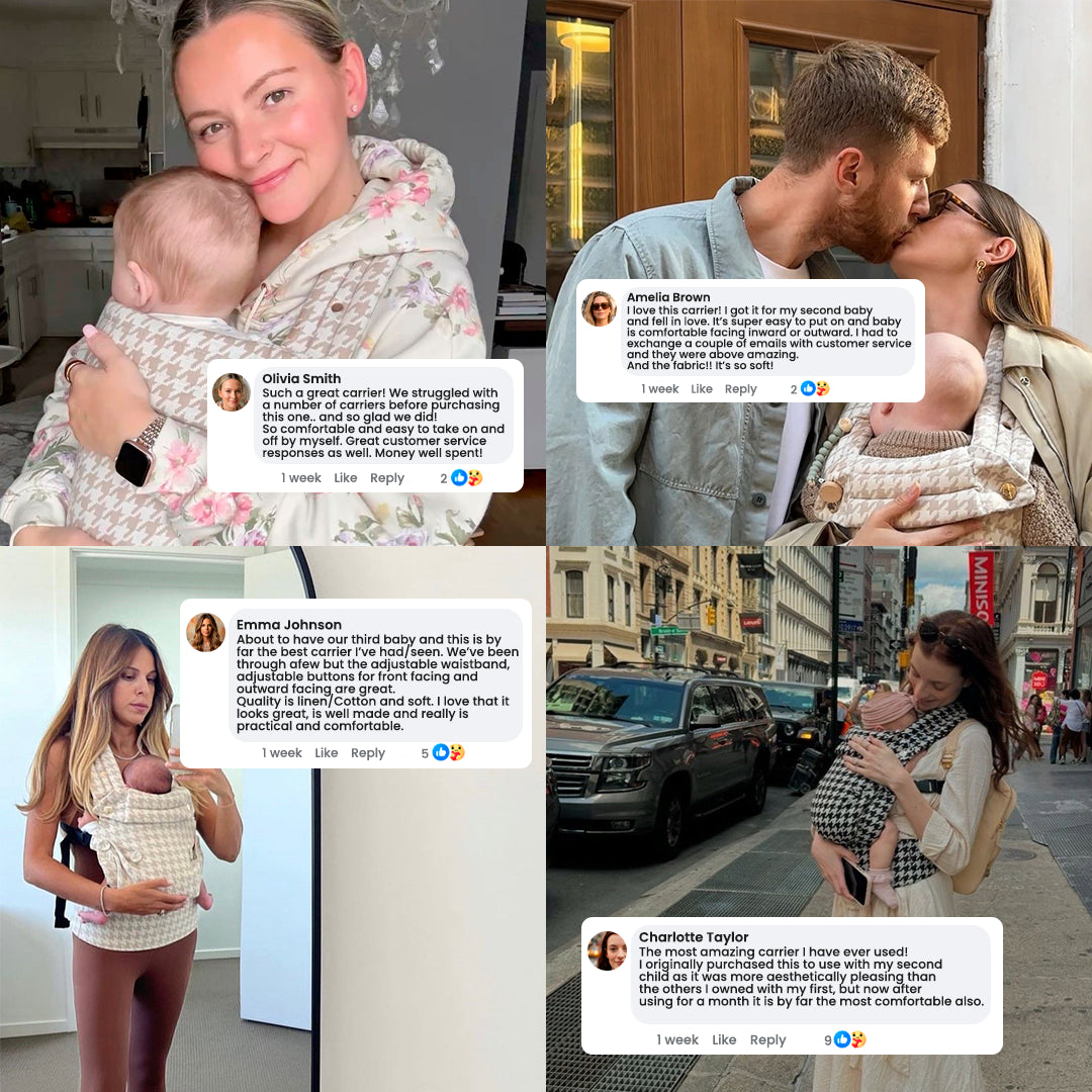 Customer photos wearing the NAEVII Limitless Baby Carrier