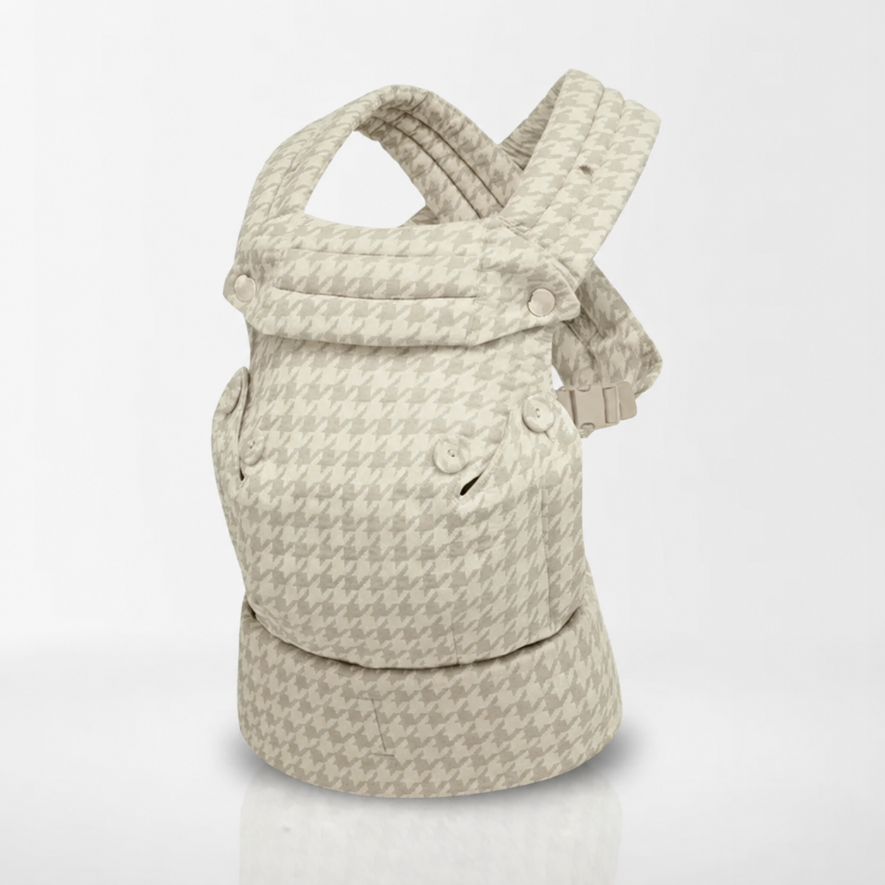 NAEVII Limitless Baby Carrier in beige Neutral Houndstooth, front view of the carrier#Color_Neutral Houndstooth