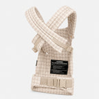NAEVII Limitless Baby Carrier in Neutral Houndstooth, back view with crossable straps and waist buckle#Color_Neutral Houndstooth
