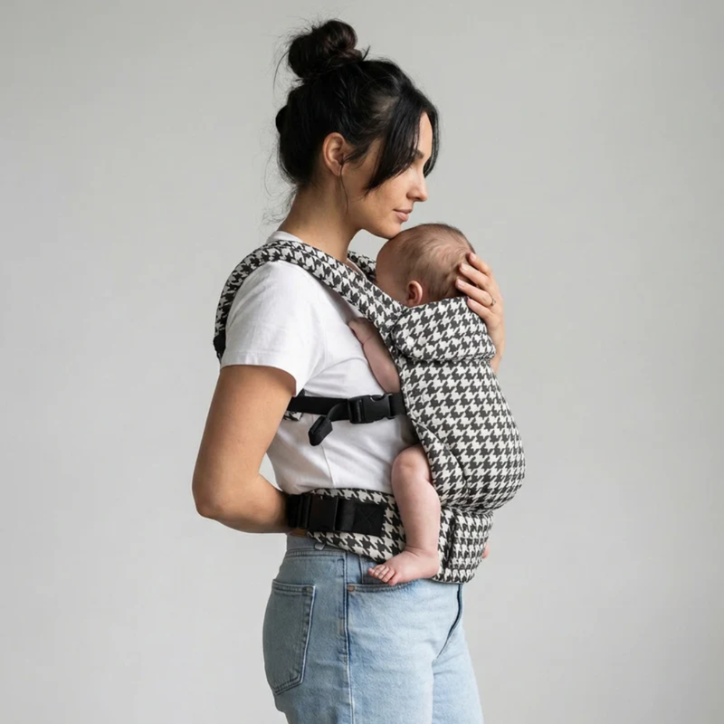 Soft Baby Carrier - Houndstooth