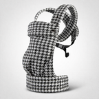 NAEVII Soft Baby Carrier in black and white Houndstooth, product view#Color_Houndstooth
