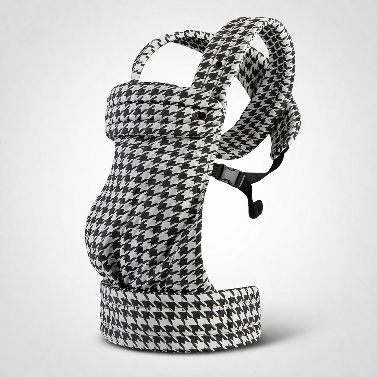 NAEVII Soft Baby Carrier in black and white Houndstooth, product view#Color_Houndstooth