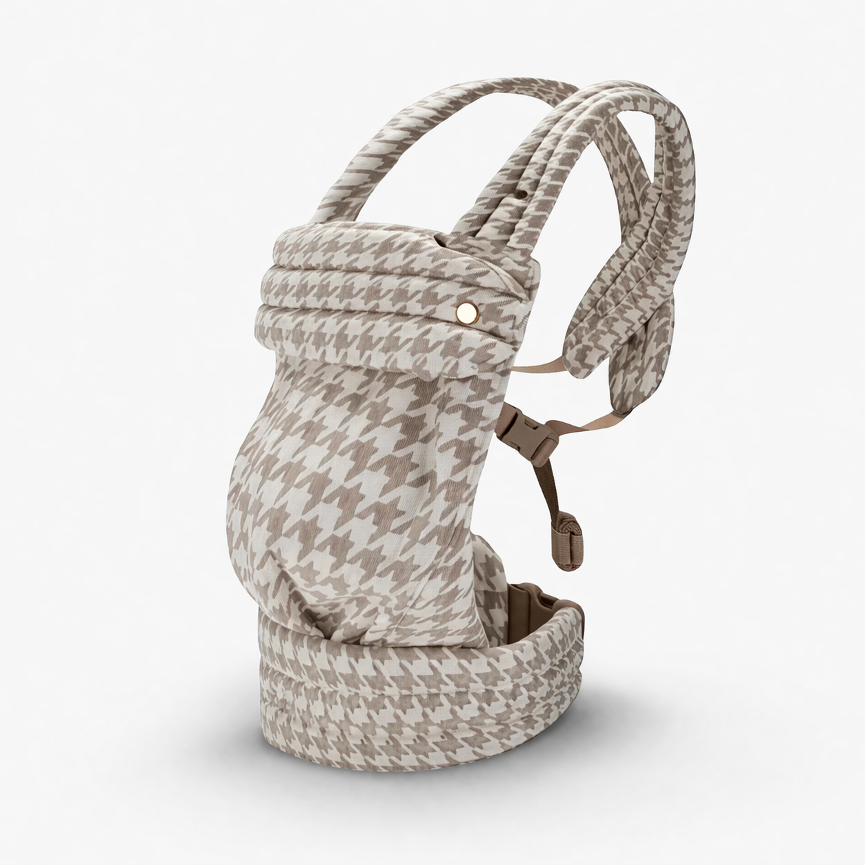 NAEVII Soft Baby Carrier in beige Neutral Houndstooth, product view#Color_Neutral Houndstooth