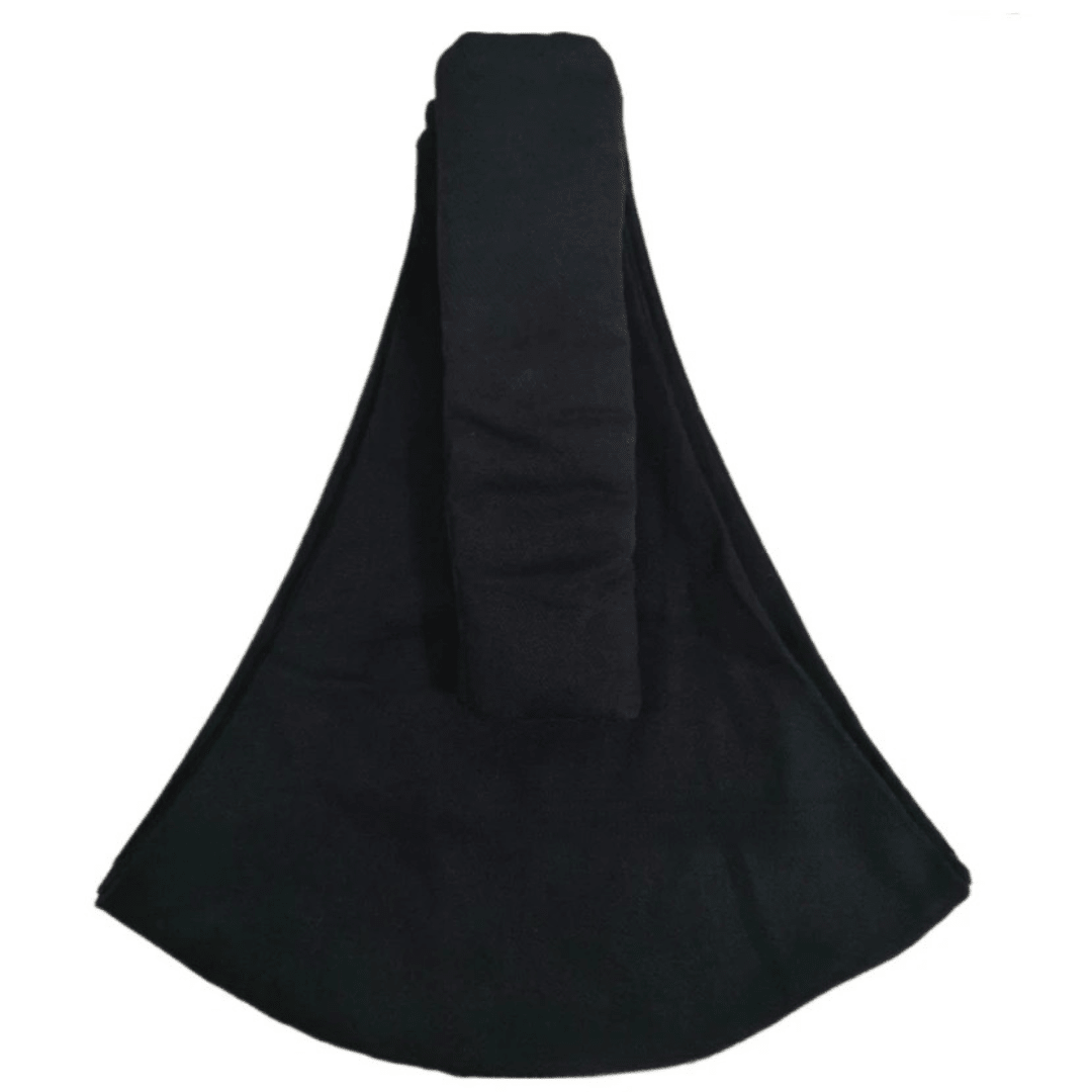 NAEVII Toddler Sling Carrier in black shown on its own, padded shoulder strap and adjustable slide buckle#Color_Black