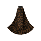 NAEVII Toddler Sling Carrier in brown leopard print shown on its own, padded shoulder strap and adjustable slide buckle#Color_Brown Leopard