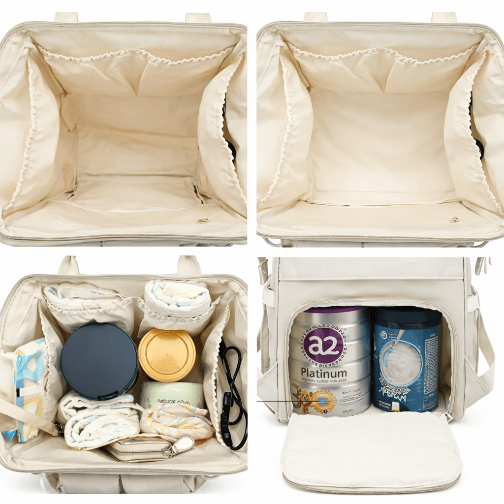 Versatile diaper bag easy-clean lining — NAEVII