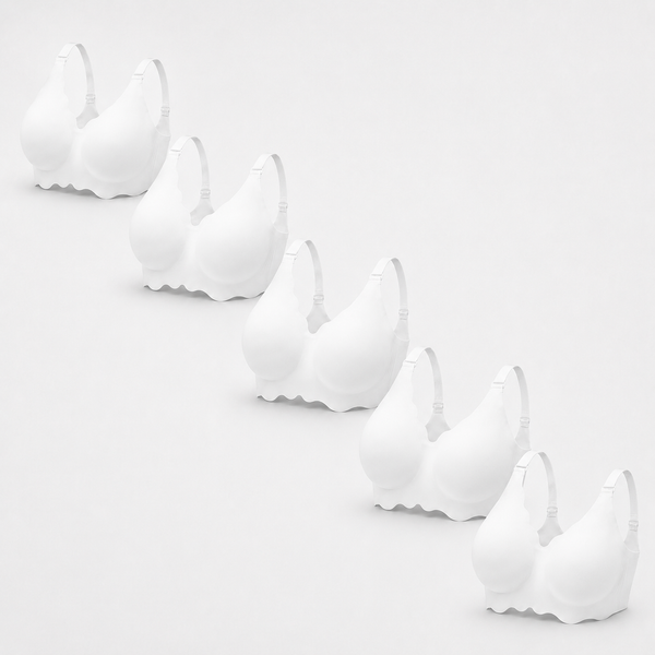 Set of 5 Seamless Nursing Bra - All White